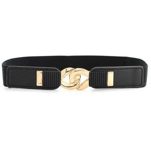 Luxury Black Elastic Women Belt Unique Belt Stretch Waistband Stylish Women Vintage Waist Belts