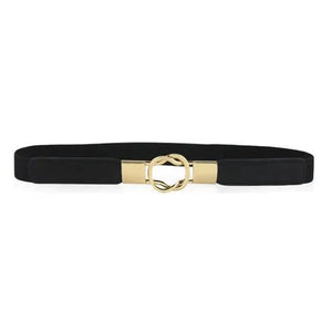 Luxury Black Elastic Women Belt Unique Belt Stretch Waistband Stylish Women Vintage Waist Belts
