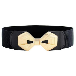 Luxury Black Elastic Women Belt Unique Belt Stretch Waistband Stylish Women Vintage Waist Belts