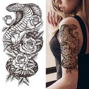 Luxury Black Forest Tiger Wolf Tattoo Sticker Temporary Tattoo Animals Colorful Big Tattoo Stickers For Mens Womens