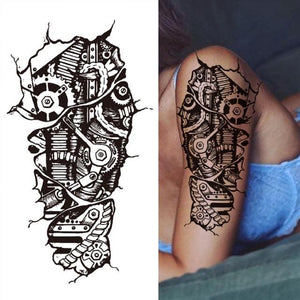 Luxury Black Forest Tiger Wolf Tattoo Sticker Temporary Tattoo Animals Colorful Big Tattoo Stickers For Mens Womens