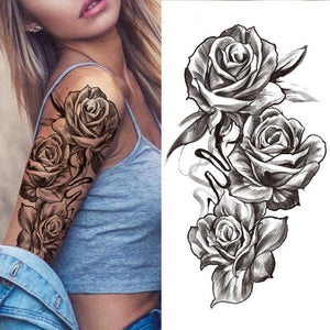 Luxury Black Forest Tiger Wolf Tattoo Sticker Temporary Tattoo Animals Colorful Big Tattoo Stickers For Mens Womens