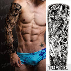 Luxury Black Temporary Tattoo Waterproof Big Lion Tattoo For Body Arm Legs Modern Large Design