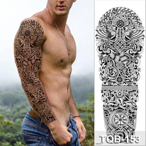 Luxury Black Temporary Tattoo Waterproof Big Lion Tattoo For Body Arm Legs Modern Large Design