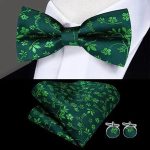 Luxury Butterfly Beige Silk Bow Ties For Men Gentlemens Cufflinks Set Elegant Design Wedding Party Bowties For Tuxedo Excellent Gift For Prom