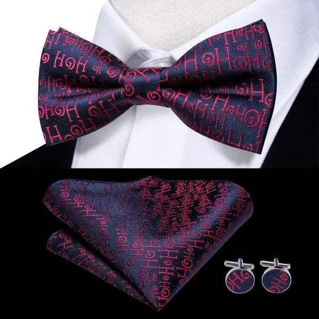 Luxury Butterfly Beige Silk Bow Ties For Men Gentlemens Cufflinks Set Elegant Design Wedding Party Bowties For Tuxedo Excellent Gift For Prom