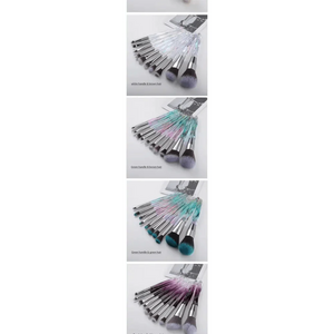 Luxury Cosmic Color New Luxury Crystal Makeup Brushes Powder Foundation Eyeshadow Eyebrow Cosmetics for Face Fan Make Up Brush Set