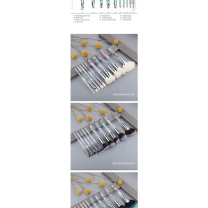 Luxury Cosmic Color New Luxury Crystal Makeup Brushes Powder Foundation Eyeshadow Eyebrow Cosmetics for Face Fan Make Up Brush Set