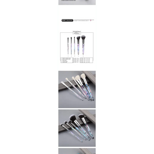 Luxury Cosmic Color New Luxury Crystal Makeup Brushes Powder Foundation Eyeshadow Eyebrow Cosmetics for Face Fan Make Up Brush Set