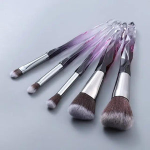 Luxury Cosmic Color New Luxury Crystal Makeup Brushes Powder Foundation Eyeshadow Eyebrow Cosmetics for Face Fan Make Up Brush Set