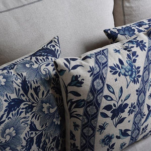 Luxury Decorative Throw Square Linen Pillowcase Blue And White Flower Bedroom Room Sofa Porcelain Printed Cushion Cover Decorative Sofa Throw Pillow Car Chair Home Decor Pillow Case Soft Design
