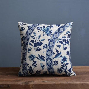 Luxury Decorative Throw Square Linen Pillowcase Blue And White Flower Bedroom Room Sofa Porcelain Printed Cushion Cover Decorative Sofa Throw Pillow Car Chair Home Decor Pillow Case Soft Design