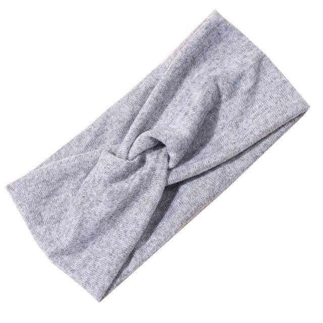 Luxury Fashion Winter Soft Solid Color Elastic Elegant Wide Knitting Cross Lightweight Headband Yoga Turban Bandage Bandanas Hair Bands For Women