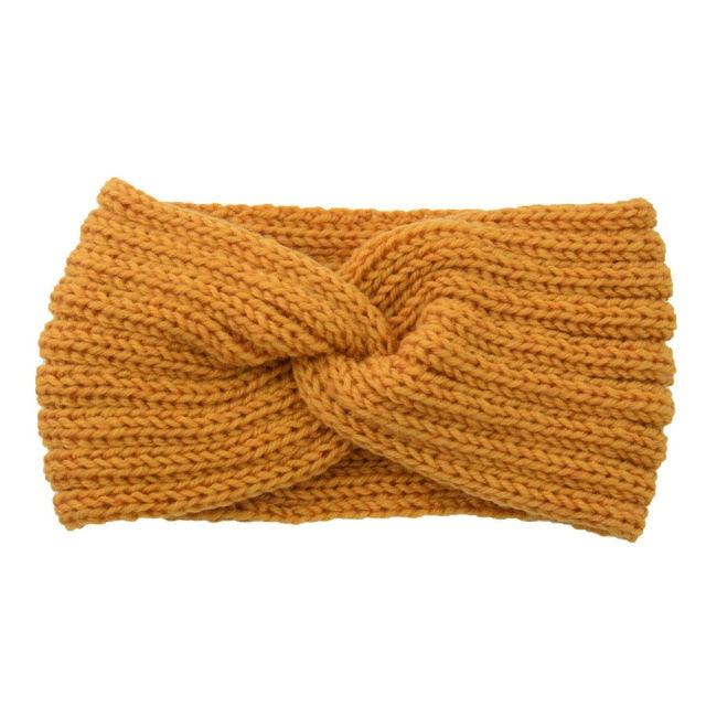 Luxury Fashion Winter Soft Solid Color Elastic Elegant Wide Knitting Cross Lightweight Headband Yoga Turban Bandage Bandanas Hair Bands For Women