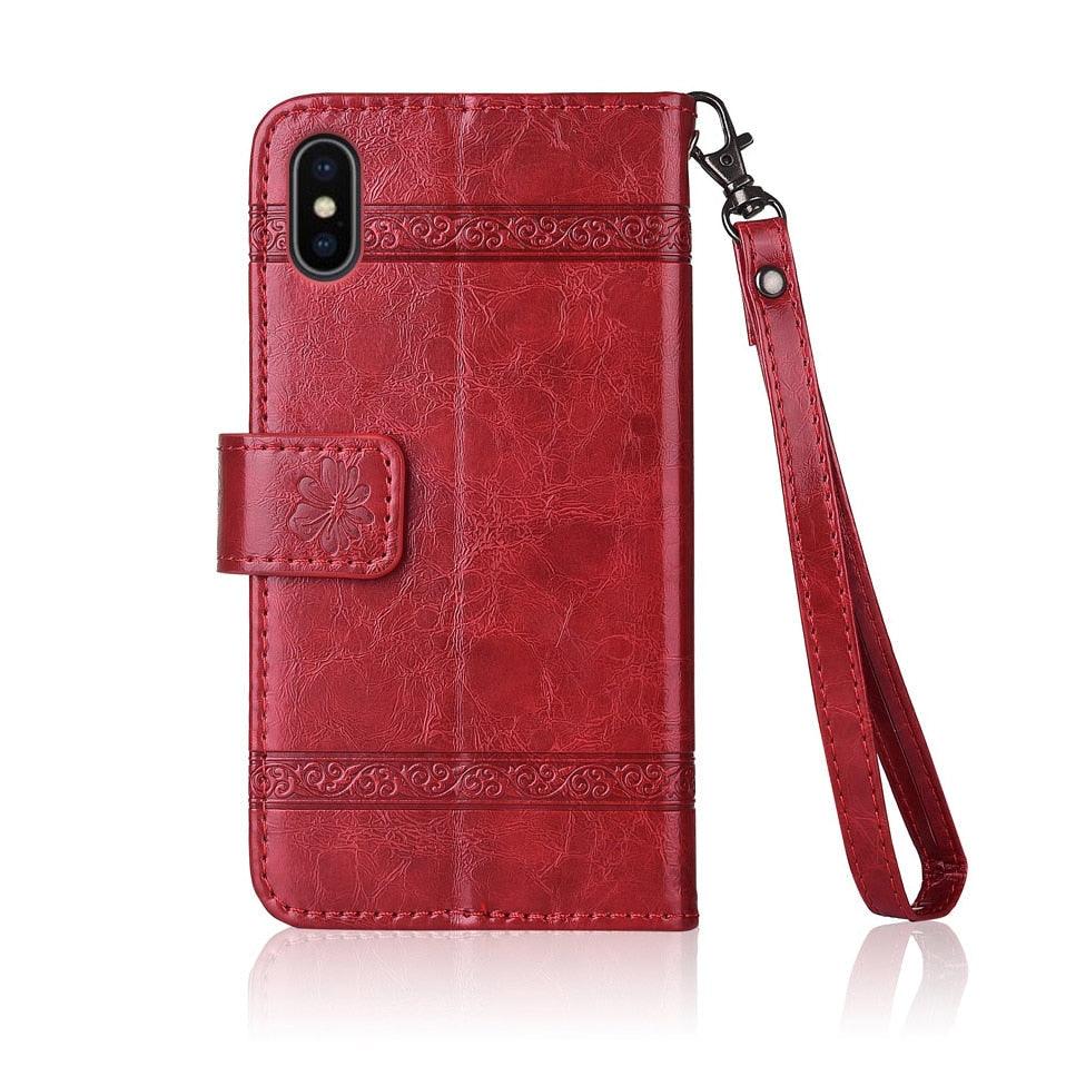 Luxury Flip wallet Leather Case For iphone 11 13 12 Pro 12Mini Card Holder Phone Cover Premium Leather iPhone 11 Pro Case Kickstand Card Holder Flip Leather Wallet Phone Case