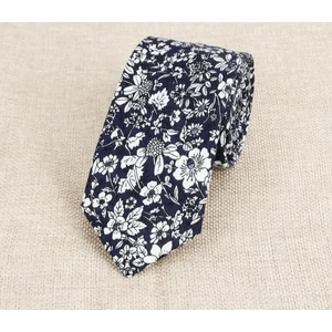 Luxury Flower Handmade Cotton Ties For Men Classic Colorful Printed Floral Designs Necktie For Wedding