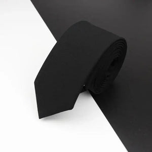 Luxury High Quality Black Grey Skinny Wool Tie For Men Business Meeting Necktie Fashionable Design Excellent Men Gift