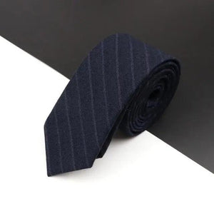 Luxury High Quality Black Grey Skinny Wool Tie For Men Business Meeting Necktie Fashionable Design Excellent Men Gift
