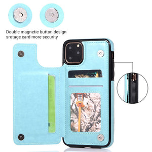 Luxury Leather Case For iPhone 14 12 13 Pro Comfortable Soft Wallet Card Slots Phone Flip Cover Wallet Case with Card Holder for iPhone