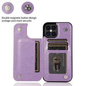 Luxury Leather Case For iPhone 14 12 13 Pro Comfortable Soft Wallet Card Slots Phone Flip Cover Wallet Case with Card Holder for iPhone
