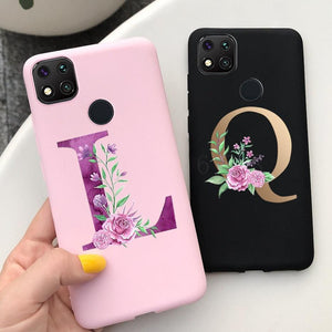 Luxury Letters Case For Xiaomi Redmi 9C 9 C NFC Case Shockproof Bumper Soft Phone Case For Redmi 9 9c 9a Redmi9A 9C 9 Back Cover Alphabet Soft Matte Liquid Silicone Slim Phone Case