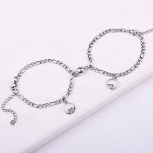 Luxury Magnet Attract Couples Bracelet Stainless Steel Chain Bracelets Charm Jewelry Matching Relationship Bracelets For Boyfriend And Girlfriend Stainless Steel His And Her Love Distance Promise Bracelets For Couples