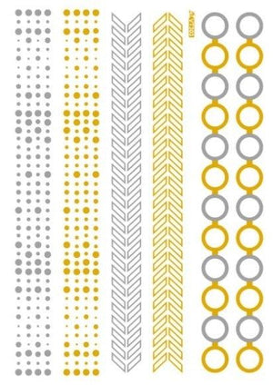Luxury Metallic Temporary Tattoo Gold Silver Flower Sticker Long Lasting Gold Design For Womens