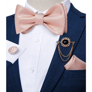 Luxury Pink Solid Men Bow Tie Silk Business Wedding Elegant Bowtie For Men Unique Desing For Every Occasion