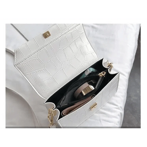 Luxury Snow White Crossbody Bags For Women And Girls Small PU Leather Handbag - Ladies Designer Evening Bags