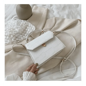 Luxury Snow White Crossbody Bags For Women And Girls Small PU Leather Handbag - Ladies Designer Evening Bags