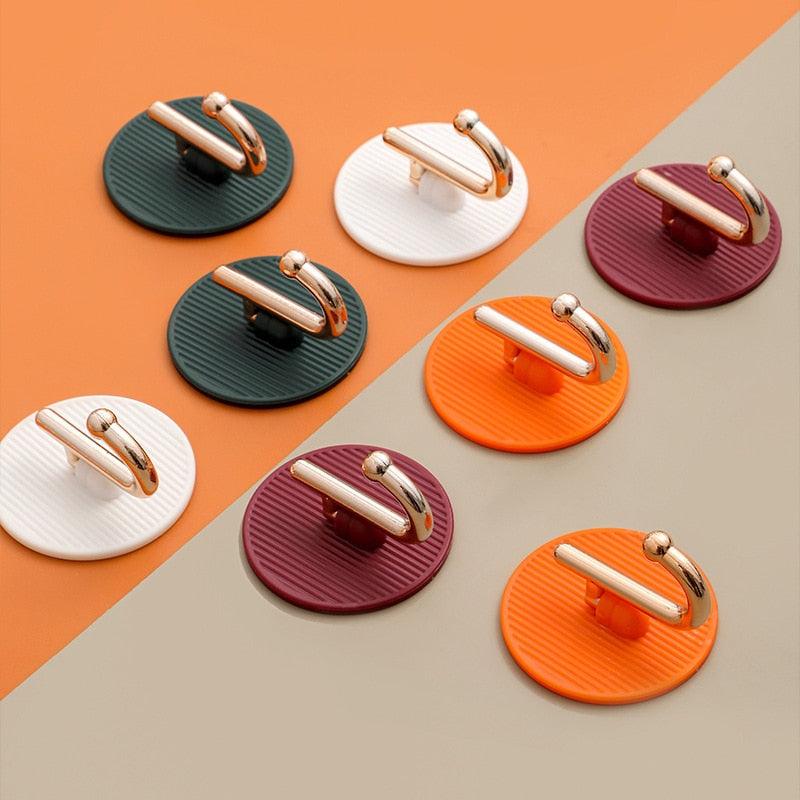 Luxury Wall Hooks Without Punching Self-Adhesive Suitable for Kitchen and Bathroom key Holder Seamless Hooks Behind The Door Wall Mounted Coat Rack Plastic Hook Home Decorative Small Hooks for Hanging Hat Coats Towel Jacket