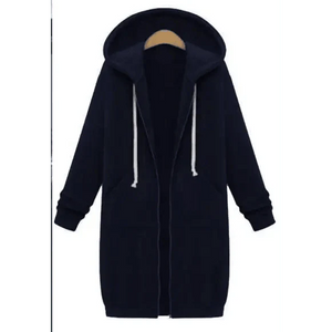 Luxury Women's Autumn Winter Thickening Hoodies Leisure Loose Hooded Jackets Pockets Plus Size Sweatshirt Sports Dresses Outwear Women's Hooded Flannel Jacket Casual Fleece Windbreaker Hoodie