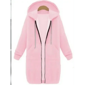 Luxury Women's Autumn Winter Thickening Hoodies Leisure Loose Hooded Jackets Pockets Plus Size Sweatshirt Sports Dresses Outwear Women's Hooded Flannel Jacket Casual Fleece Windbreaker Hoodie