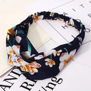 Luxury Women's Headband Vintage Cross Knot Elastic Hair Bands Soft Solid Hairband Girls Hair Accessories Floral Turban Bandanas Head Wrap