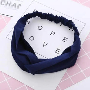 Luxury Women's Headband Vintage Cross Knot Elastic Hair Bands Soft Solid Hairband Girls Hair Accessories Floral Turban Bandanas Head Wrap