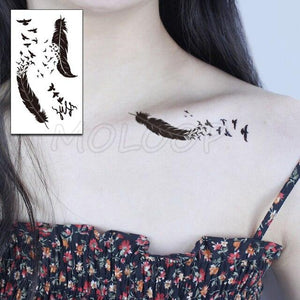 Luxury Womens Different Temporary Waterproof Tattoo Sticker Feather Dandelion Tattoos For Makeup Party