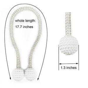 Magnetic Curtain Clip Room Accessories Pearl Ball Curtains Holder Tieback Home Decor Hanging Ball Buckle Tie Back Curtain Tiebacks Pearl Ball Home Curtain Buckle The Most Convenient Tie Backs Weave Clips Rope Straps Holder