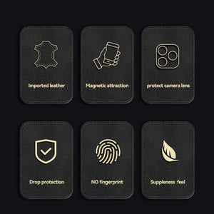 Magnetic Leather Case For Xiaomi Redmi Note 11 10 11E 9 Pro 11s 10s 12 Poco X4 GT Mi 10T 12T 11T 11 Lite 5G NE Cover Extra Thin Premium Mobile Phone Case Genuine Leather Shockproof Phone Cover