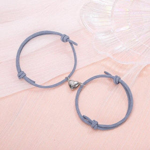 Magnetic Simple Matching Bracelets For Couples Silver Alloy Magnet Charm Adjustable Trendy Red Rope Couples Bracelets Vows Of Eternal Love Adjustable Jewelry Gifts Set