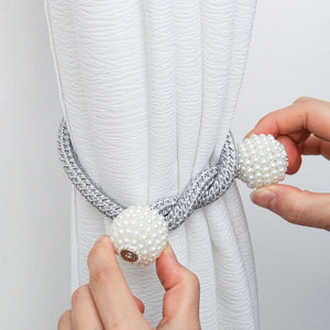 Magnets Curtains Clamps Curtain Holder Pompom Tieback Magnetic Clips Hanging Balls Tie Back Home Decoration Accessories Magnetic Curtain Tiebacks European Style Decorative Curtain Drape Tie With Strong Magnetic For Home And Office Decoration