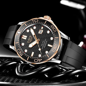 Black Multifunctional Sport Men Watches Luxury Quartz Watches Fashion Chronograph Stylish Elegant Comfortable Watch For Men