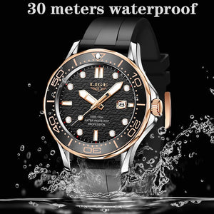 Black Multifunctional Sport Men Watches Luxury Quartz Watches Fashion Chronograph Stylish Elegant Comfortable Watch For Men