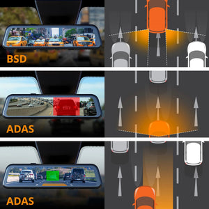 Rexing M1 Pro 2K Dual Mirror Dash Cam 1440p (Front) + 1080p (Rear)