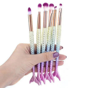 Makeup Brushes Kit Natural Tool Pencil Cosmetics Foundation Artist Mermaid Highlighter Face Set Of Bronzer Eyeshadow Lip