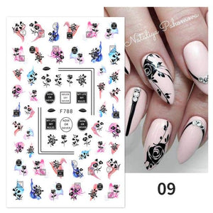 Maple Leaves 3D Nail Stickers Fall Leaf Flowers Line Sliders For Nails Self Adhesive Stickers Autumn Manicuring Decals Transfer Nail Decals Sticker For Pretty Girl Self-Adhesive Nail Decals Designer Nail Stickers for Acrylic
