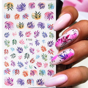 Maple Leaves 3D Nail Stickers Fall Leaf Flowers Line Sliders For Nails Self Adhesive Stickers Autumn Manicuring Decals Transfer Nail Decals Sticker For Pretty Girl Self-Adhesive Nail Decals Designer Nail Stickers for Acrylic