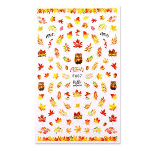 Maple Leaves 3D Nail Stickers Fall Leaf Flowers Line Sliders For Nails Self Adhesive Stickers Autumn Manicuring Decals Transfer Nail Decals Sticker For Pretty Girl Self-Adhesive Nail Decals Designer Nail Stickers for Acrylic