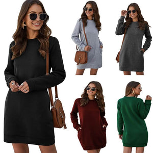 Marble Knit Mini Sweatshirt Dress
