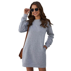Marble Knit Mini Sweatshirt Dress