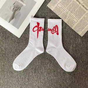 Marble Print Style Harajuku Skateboard Long Socks Creative Fun Lightning Hip Hop Style Socks Streetwear Casual Cotton Socks Unisex Street Couple Socks For Men And Women